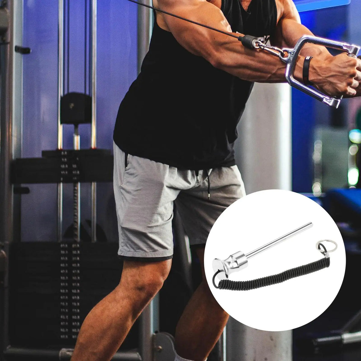 Magnetic Weight Stack Pin with Pull Rope Selector Key Strength Training Gym Equipment Exercise Replacement Parts Accessories
