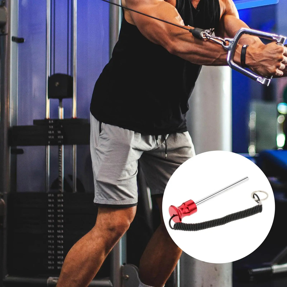 Magnetic Weight Stack Pin with Pull Rope Selector Key Strength Training Gym Equipment Exercise Replacement Parts Accessories