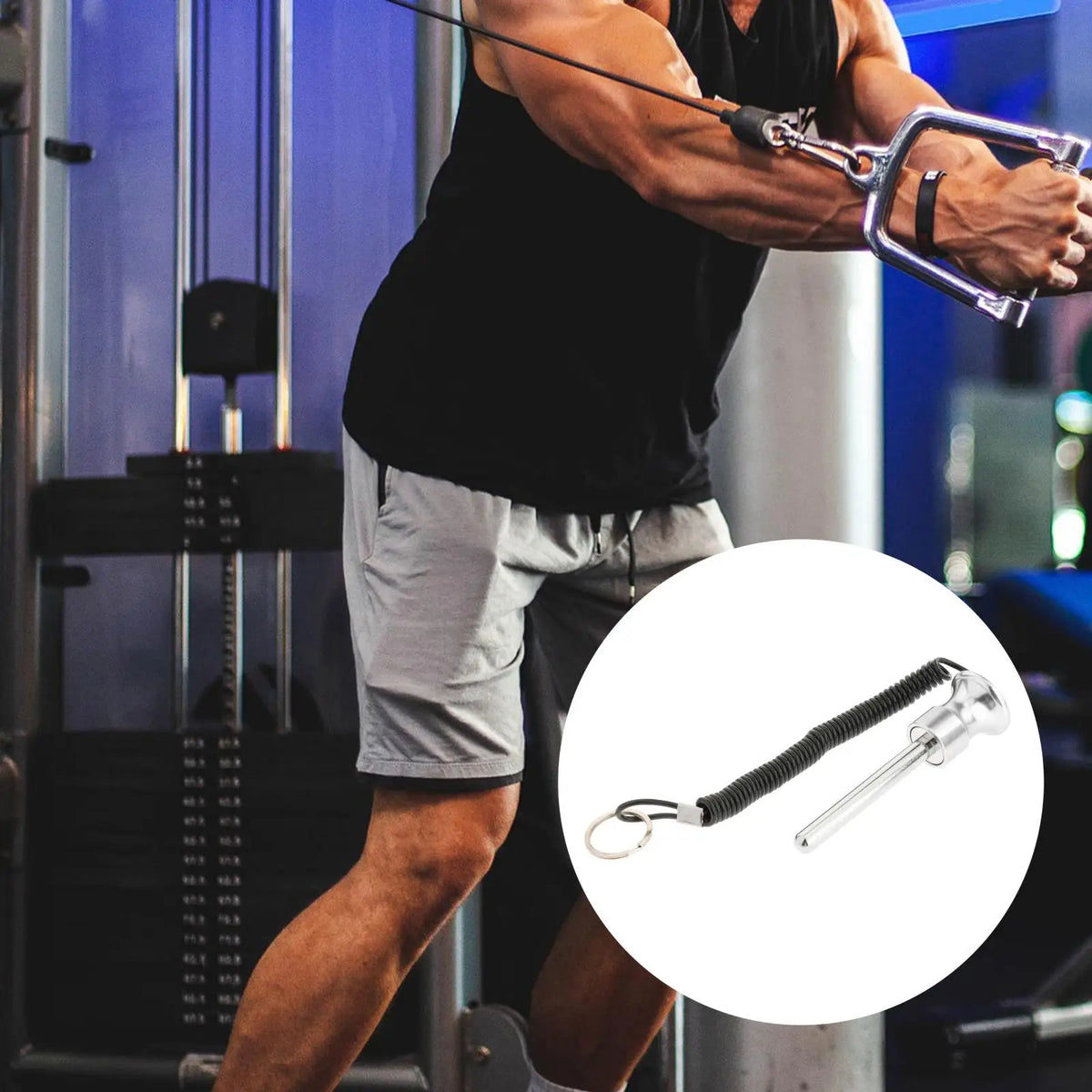 Magnetic Weight Stack Pin with Pull Rope Selector Key Strength Training Gym Equipment Exercise Replacement Parts Accessories