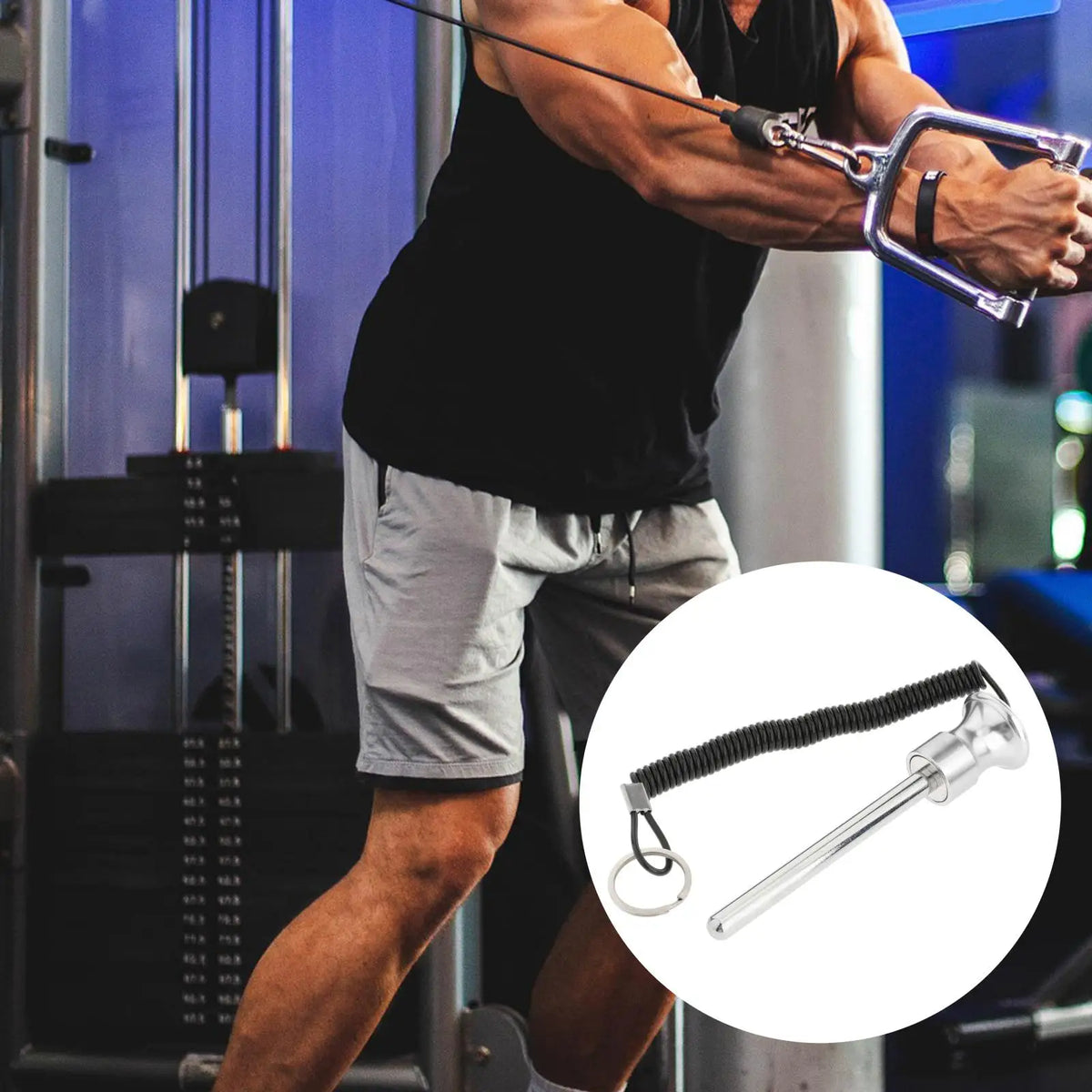 Magnetic Weight Stack Pin with Pull Rope Selector Key Strength Training Gym Equipment Exercise Replacement Parts Accessories