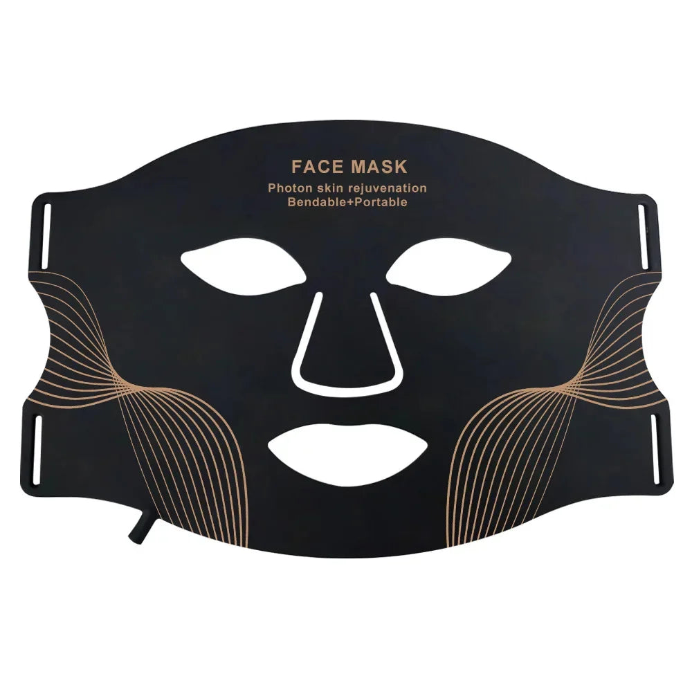 LED Face Mask Red Light Therapy Face Neck Mask 7 Color Flexible Silicone Facial Beauty Care Device for Home Use