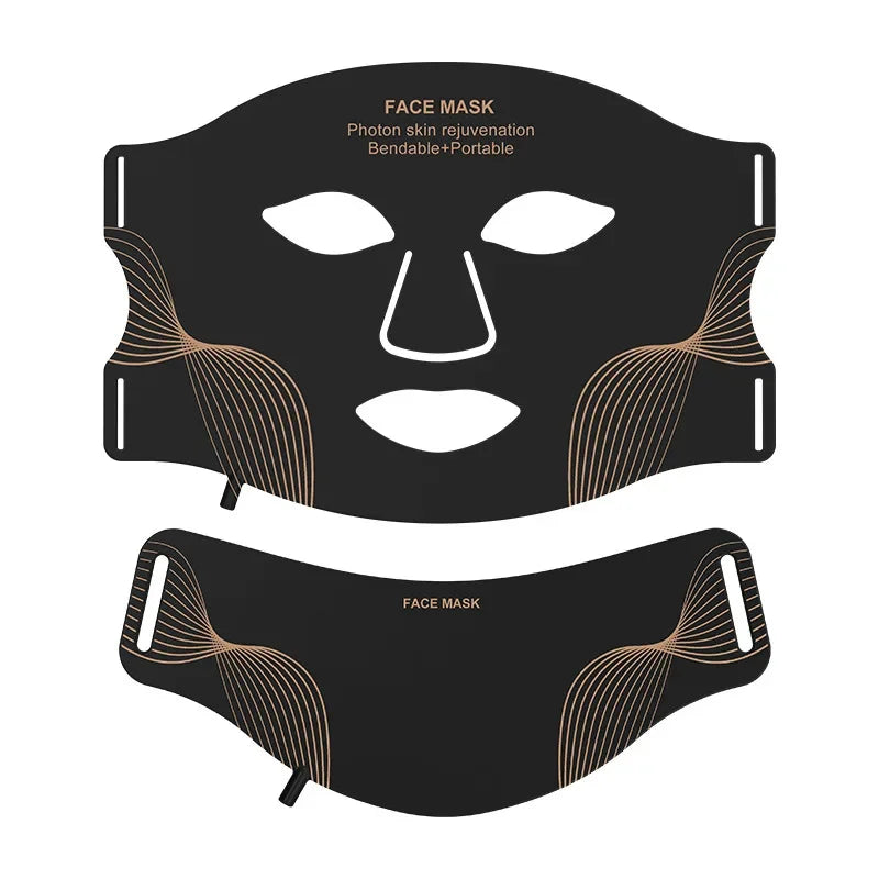 LED Face Mask Red Light Therapy Face Neck Mask 7 Color Flexible Silicone Facial Beauty Care Device for Home Use