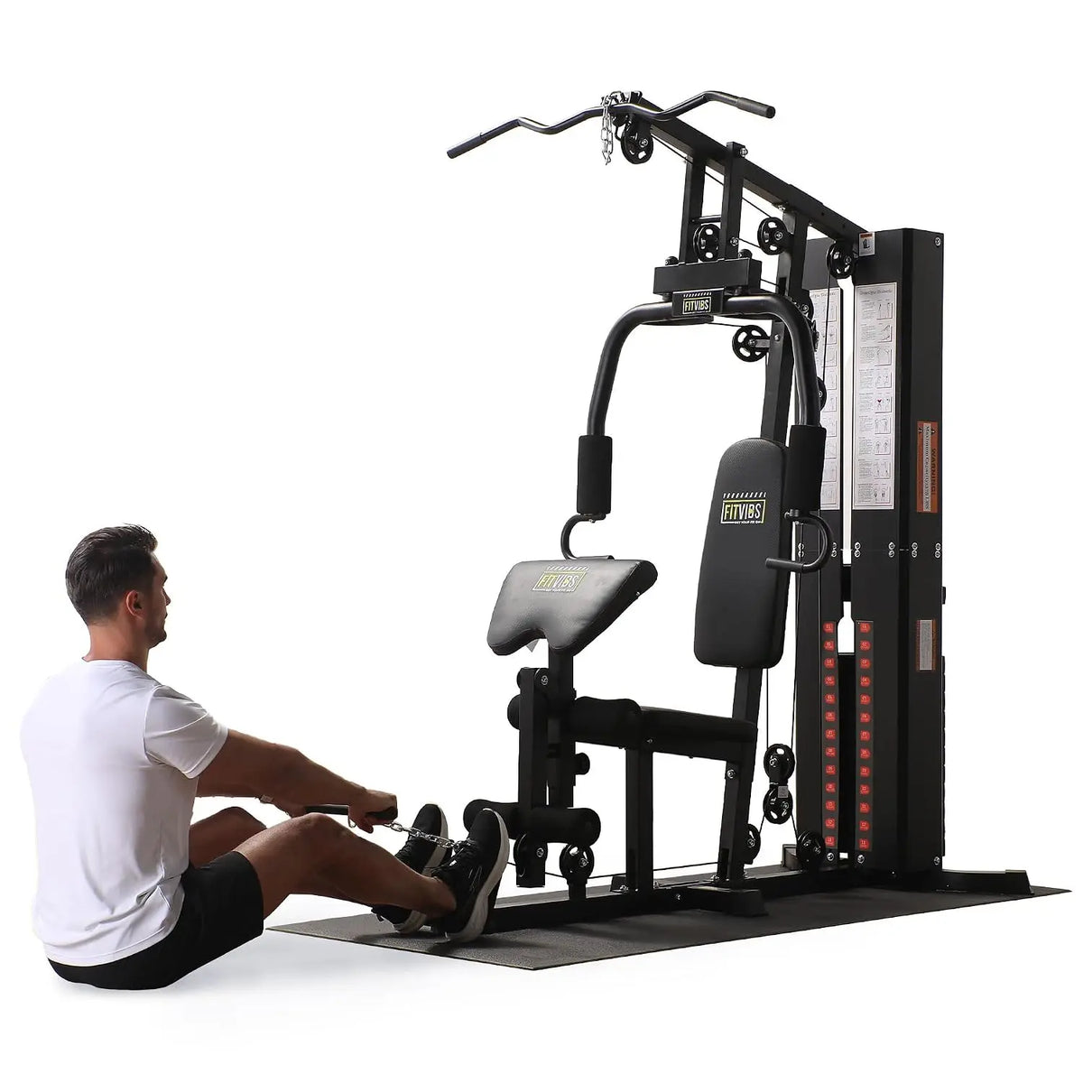 Multifunctional Home Gym Machine with Floor Mat, 160LBS Weights | – Strength Training Workout Station with 160-Pound, Custom