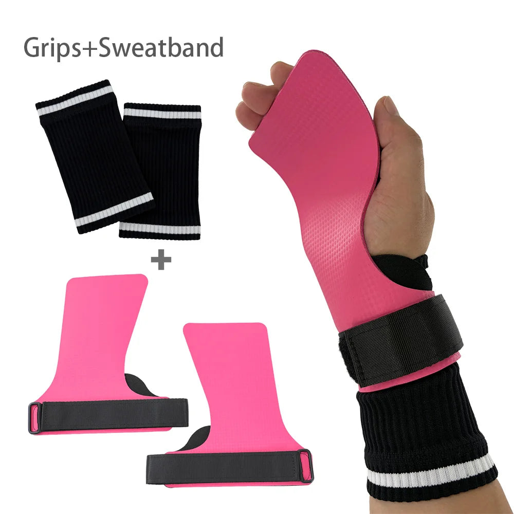 A Pair of Kevlar Rubber NO-hole Hand Grips for Crossfit Pull-ups Cross Training Gymnastics WODS Palm Protector