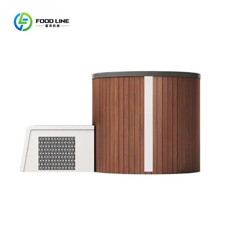 Customized Single Cold Plunge with Chiller Acrylic Liner and Wood Ice Plunge Tub