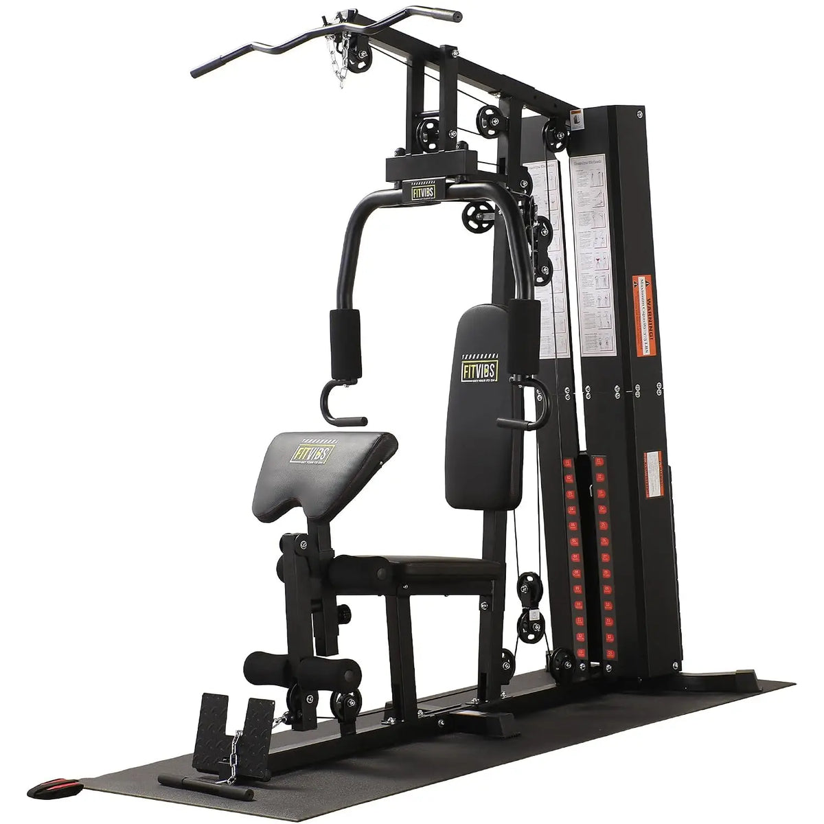 Multifunctional Home Gym Machine with Floor Mat, 160LBS Weights | – Strength Training Workout Station with 160-Pound, Custom