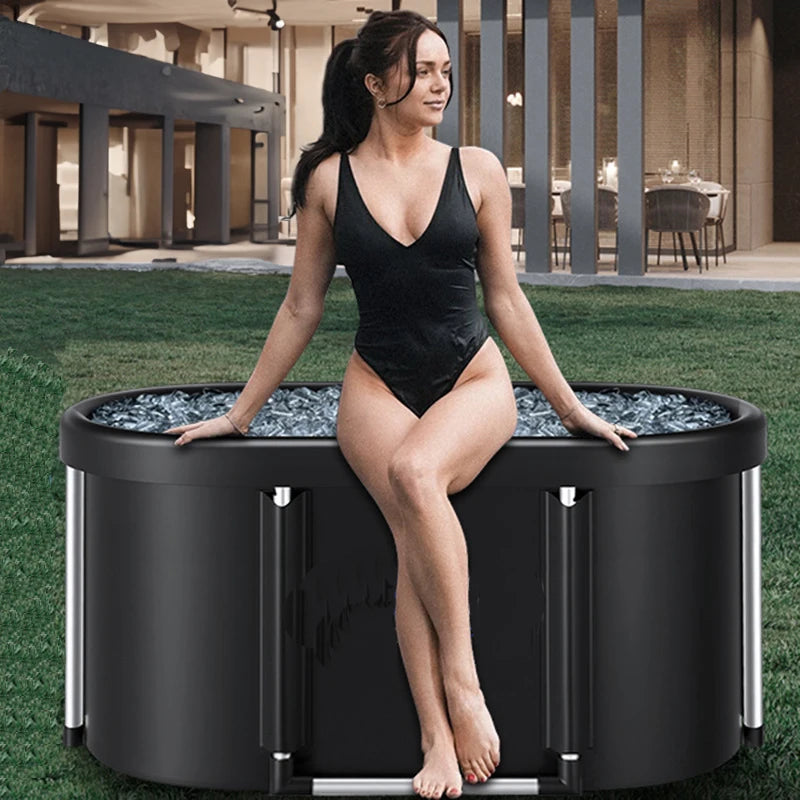 Portable Foldable Ice Bath Tub for Athletes Multiple Layered Portable Outdoor Cold Plunge Tub for Recovery,Cold Plunge