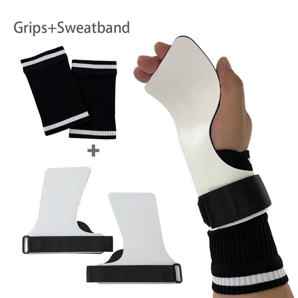 A Pair of Kevlar Rubber NO-hole Hand Grips for Crossfit Pull-ups Cross Training Gymnastics WODS Palm Protector