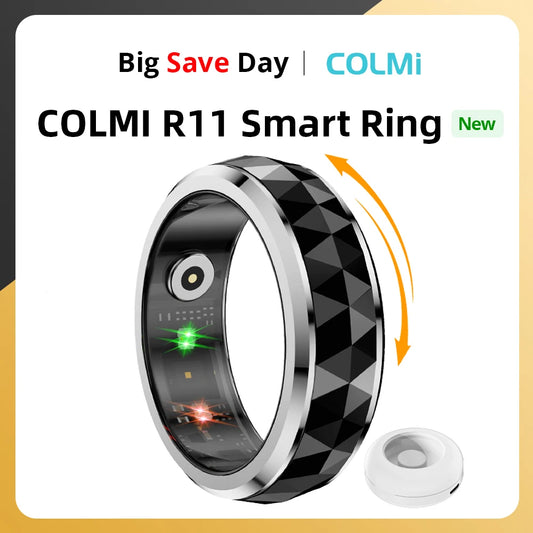 COLMI R11 Smart Ring, Fidget Spinner Anxiety Relieve Ring with Charging Case , Health and Sleep Monitor, 5ATM Waterproof