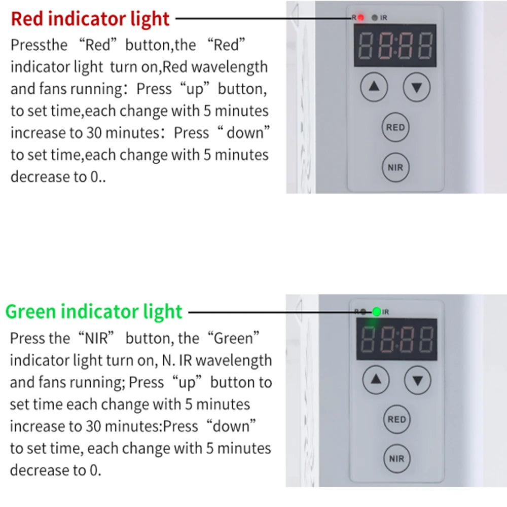 Red Light Therapy Panel 630nm 660nm 810nm 830nm 850nm Near Infrared Lamp LED Beauty Device Full Body, Red Light LED