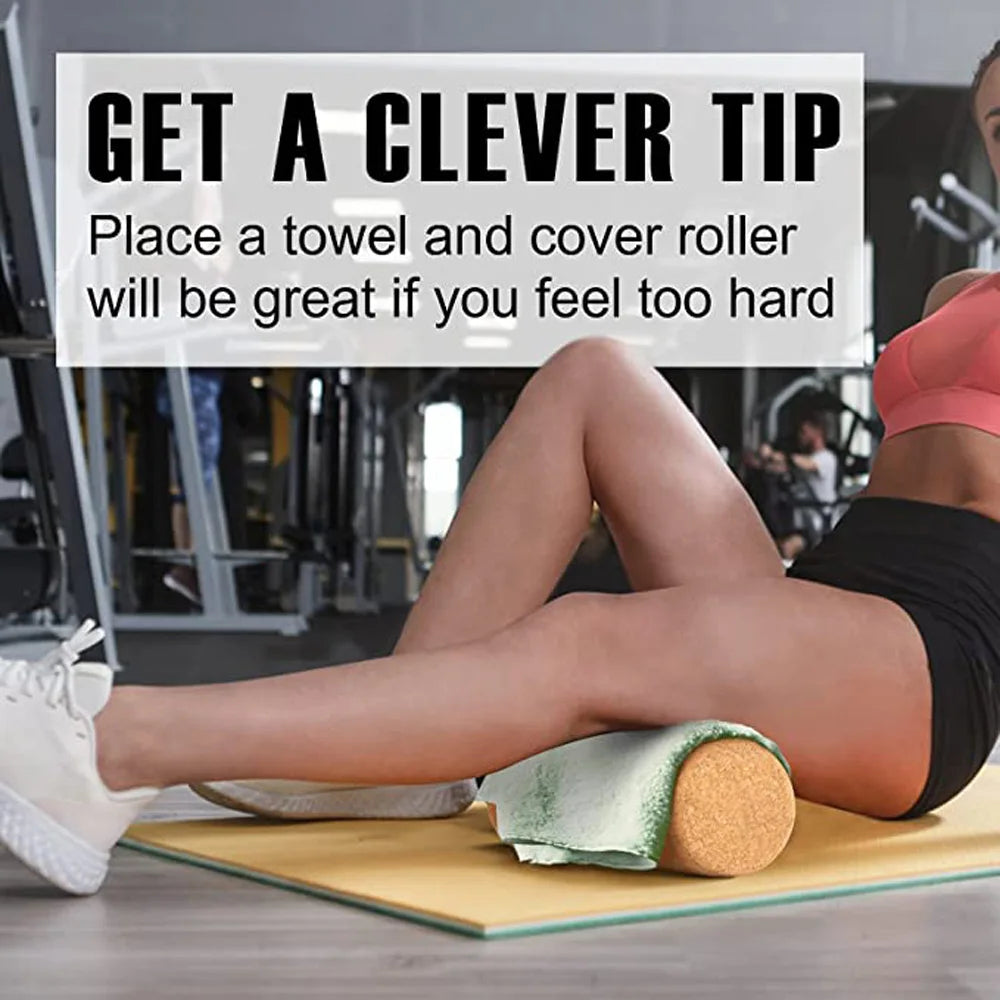30CM/45CM Natural Cork Yoga Pillar Column High Density Massage Roller Fine Grain Corks Pilates Dance Fitness Muscle Relaxation