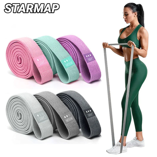 Long Resistance Loop Band Set Unisex Fitness Yoga Elastic Bands Hip Circle Thigh Squat Workout Cloth Legs Butt Exercise