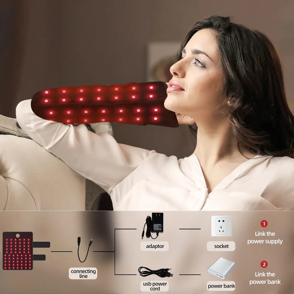 Red Light Therapy Pad for Wrist Brace Joint Pain Relief Infrared Light Devices Heating Pad for Carpal Tunnel Relief Relax Muscle