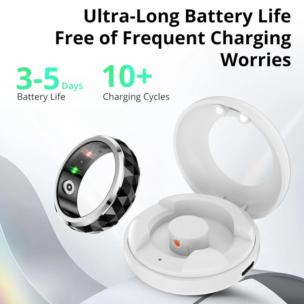 COLMI R11 Smart Ring, Fidget Spinner Anxiety Relieve Ring with Charging Case , Health and Sleep Monitor, 5ATM Waterproof