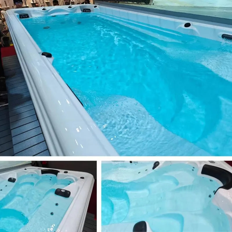 Large Freestanding Massage Swimming Pool Hot Tub Outdoor Spa Pool Whirlpool Water Jet Hydrotherapy Relaxation Home Family Use