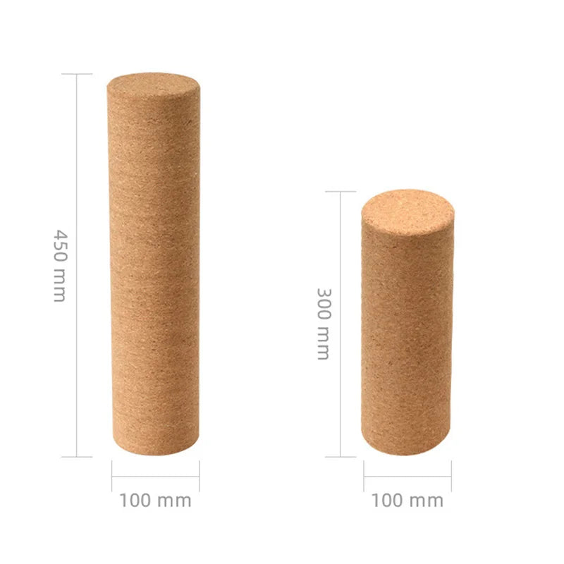 30CM/45CM Natural Cork Yoga Pillar Column High Density Massage Roller Fine Grain Corks Pilates Dance Fitness Muscle Relaxation