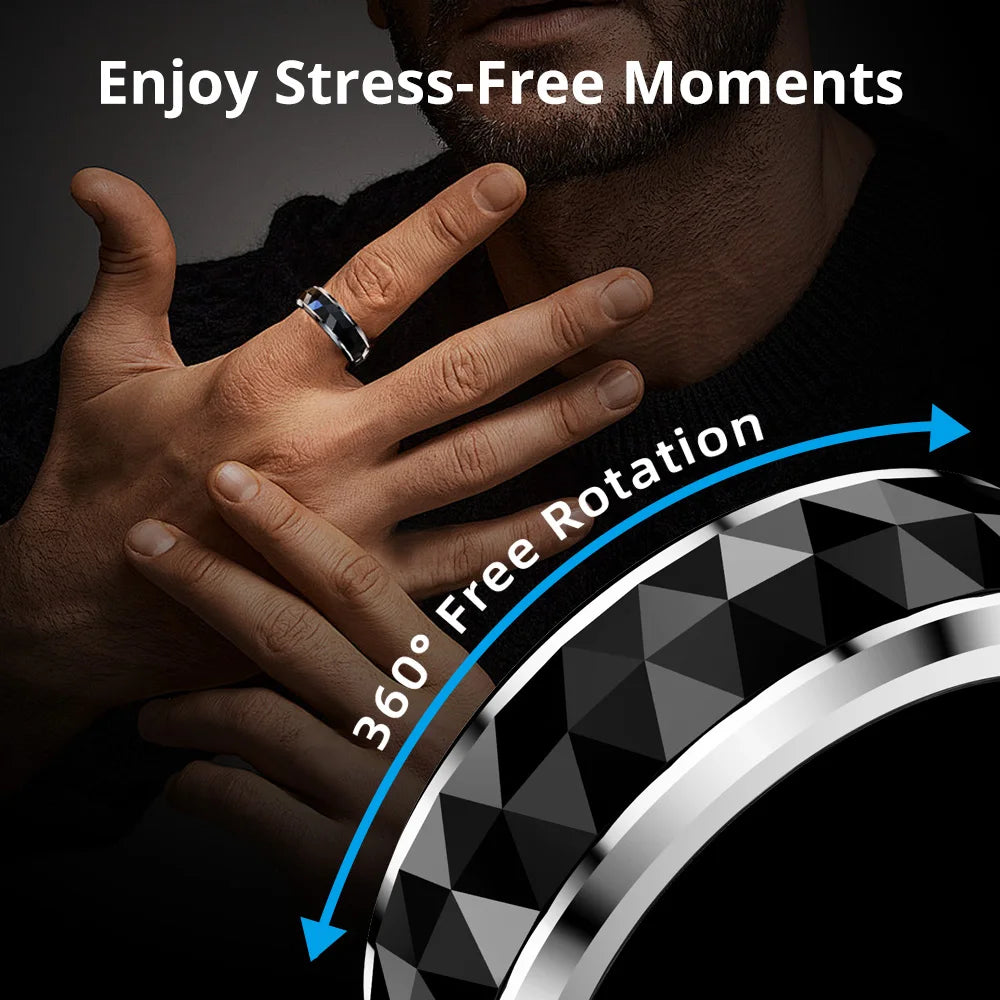 COLMI R11 Smart Ring, Fidget Spinner Anxiety Relieve Ring with Charging Case , Health and Sleep Monitor, 5ATM Waterproof