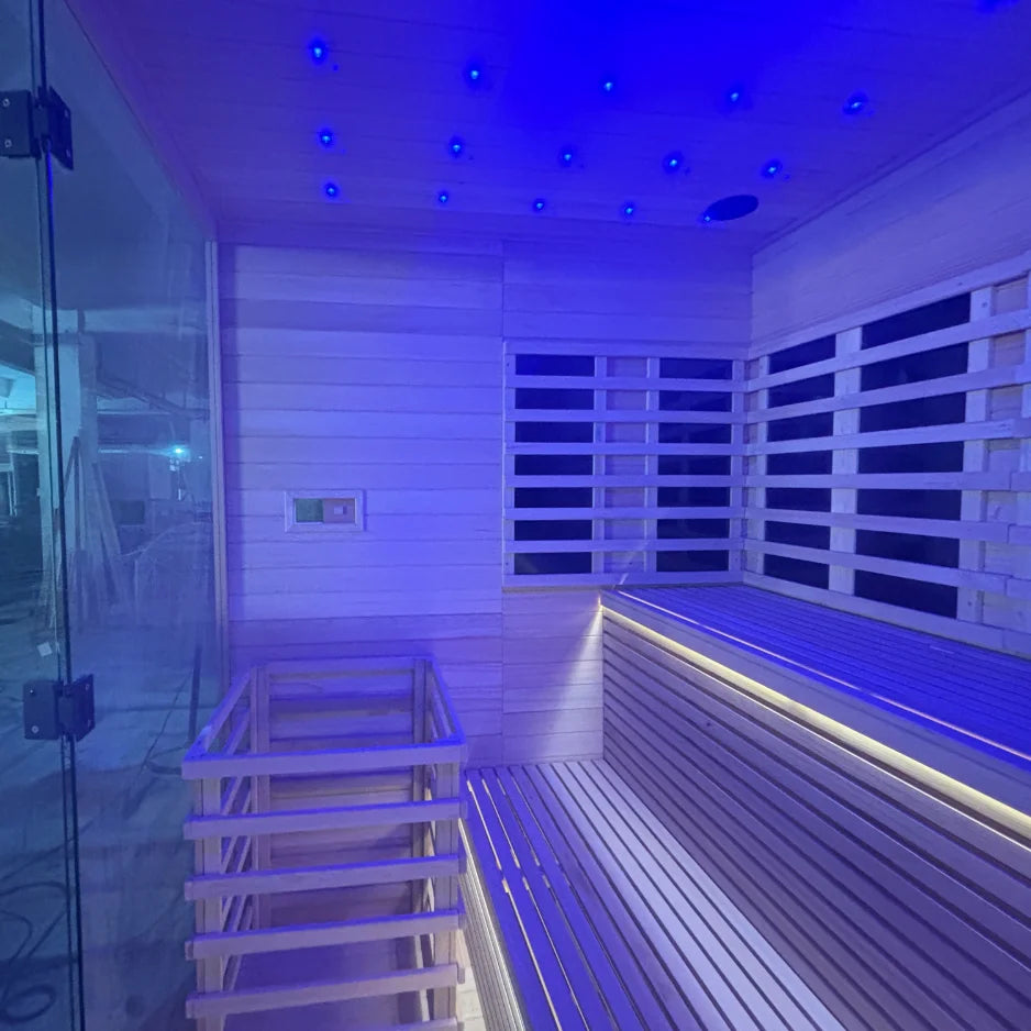 Luxurious Large Outdoor Electric Sauna Infrared Treatment Modern Design Style Far Infrared Red Cedar Sauna Room