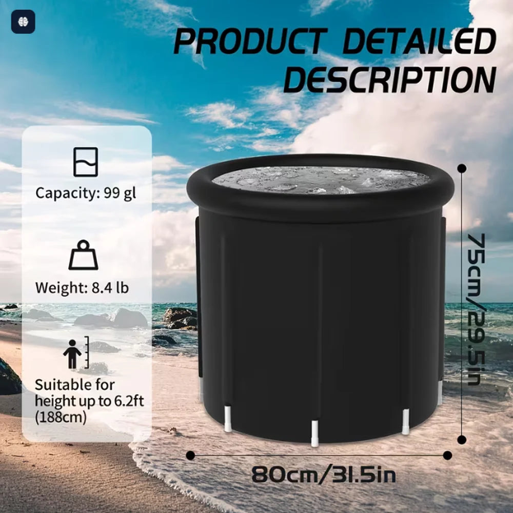 MAYZANEN Ice Bath Portable Collapsible Bathtub Thicken Large Adult Inflatable Bath Bucket Outdoor Water Therapy Cold Plunge Tub