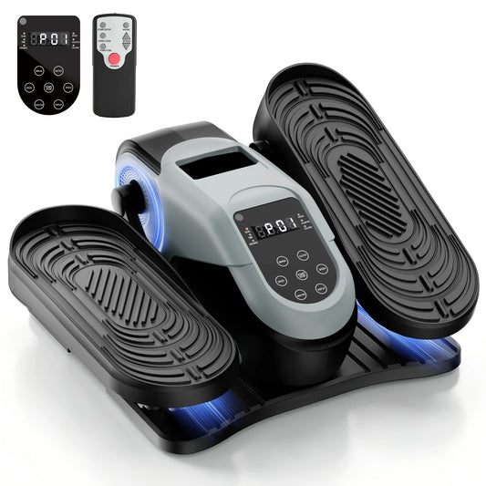 Portable Under-Desk Elliptical Machine No-Assembly Smart Elliptical Electric for Home Manual 12-Speed + Auto 15-Speed Dual-Mode Resistance Forward Reverse Remote Control for Rehabilitation Body Shaping & Cardio Fitness
