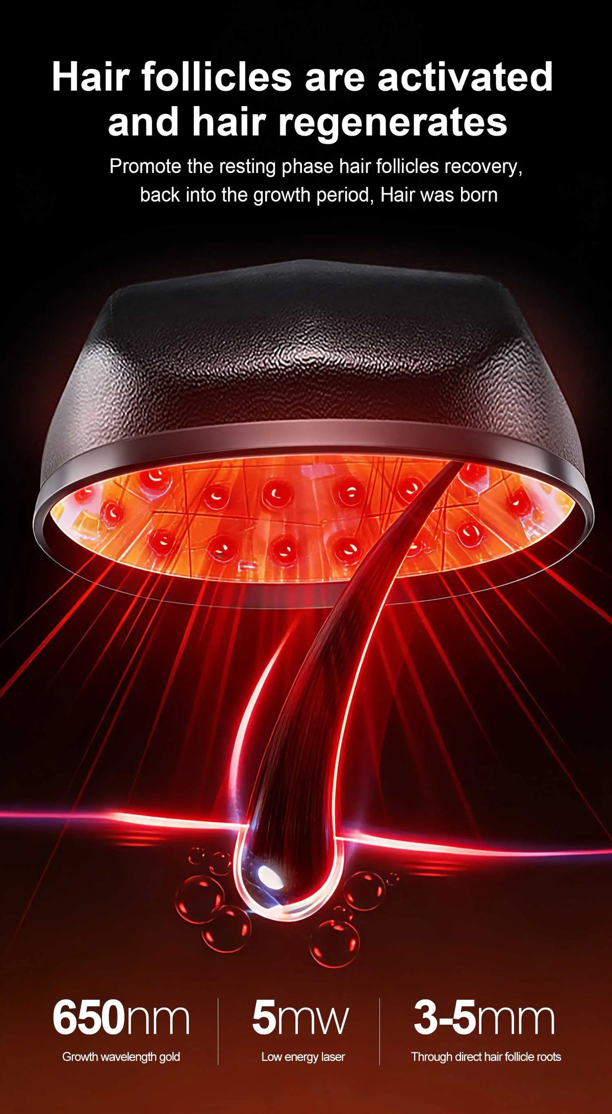 510K 650nm 5mW Laser Hair Growth Helmet 94 108 208 272 Diodes LLLT Hair Restore Enhance Red Light Therapy Cap for Men Women