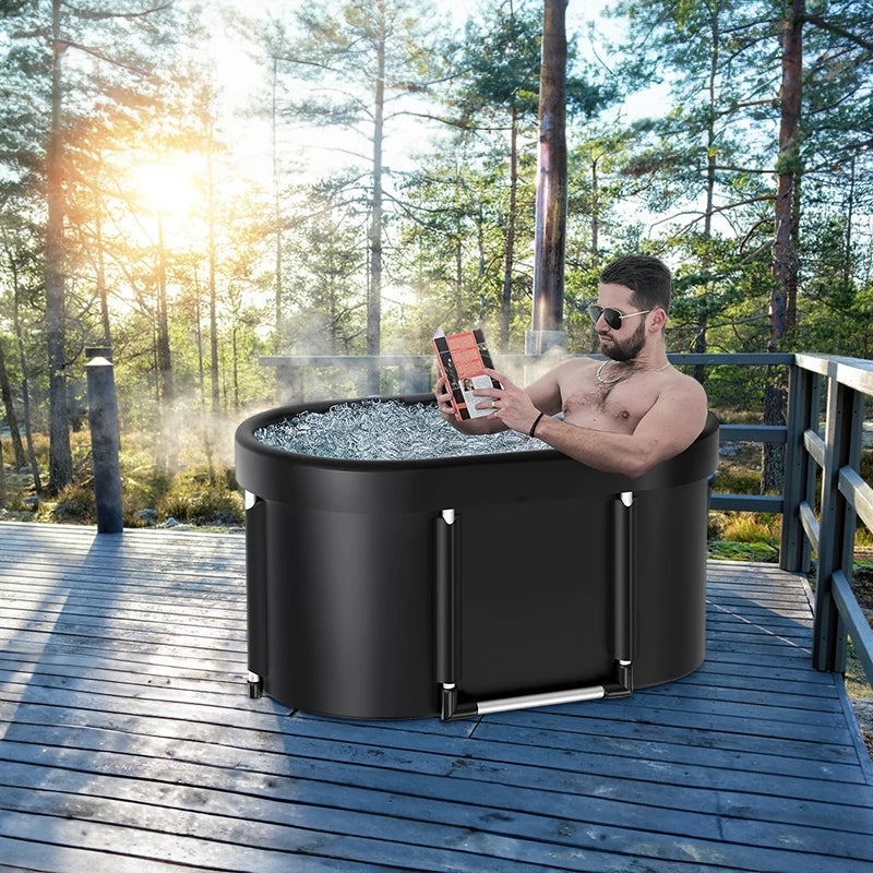Portable Foldable Ice Bath Tub for Athletes Multiple Layered Portable Outdoor Cold Plunge Tub for Recovery,Cold Plunge