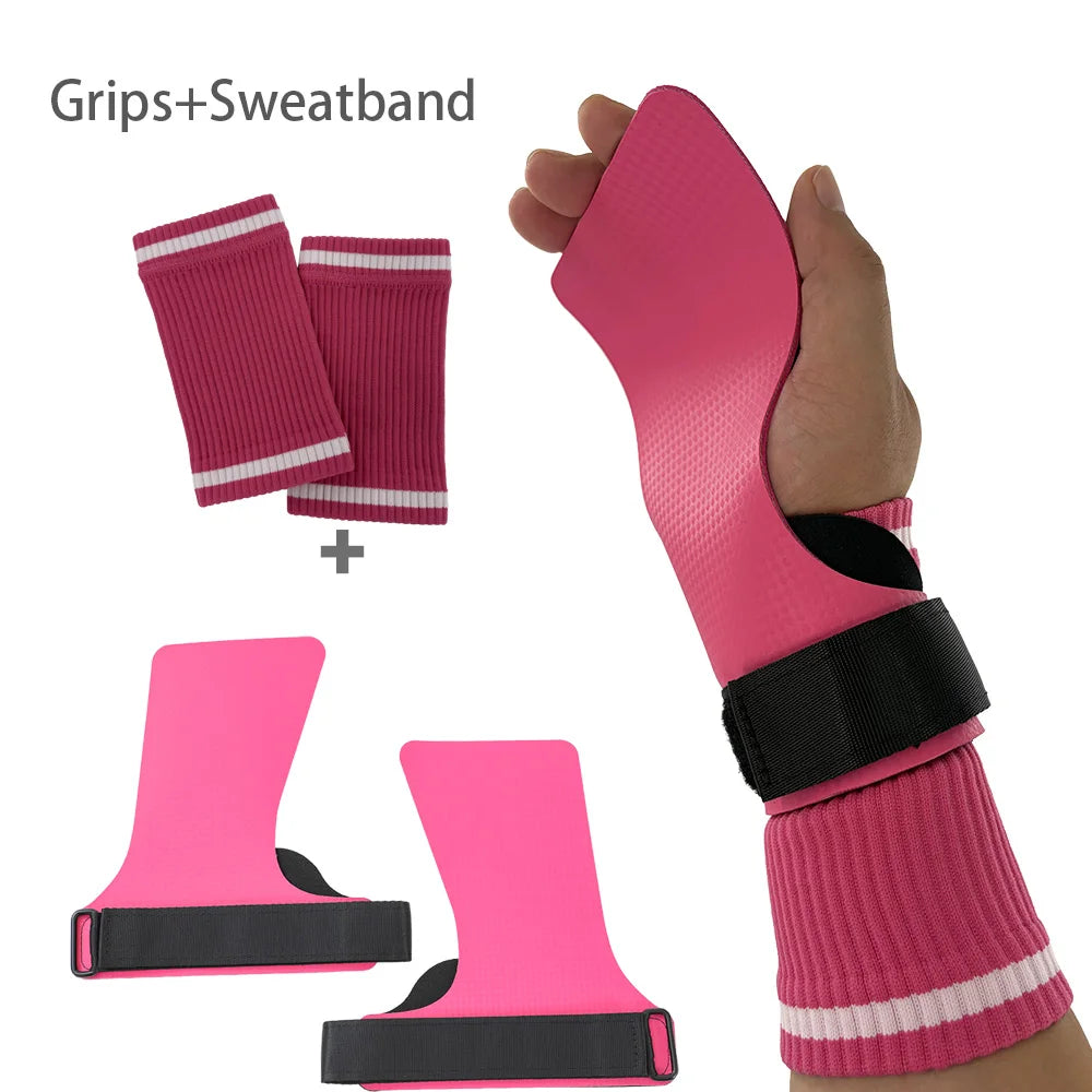 A Pair of Kevlar Rubber NO-hole Hand Grips for Crossfit Pull-ups Cross Training Gymnastics WODS Palm Protector