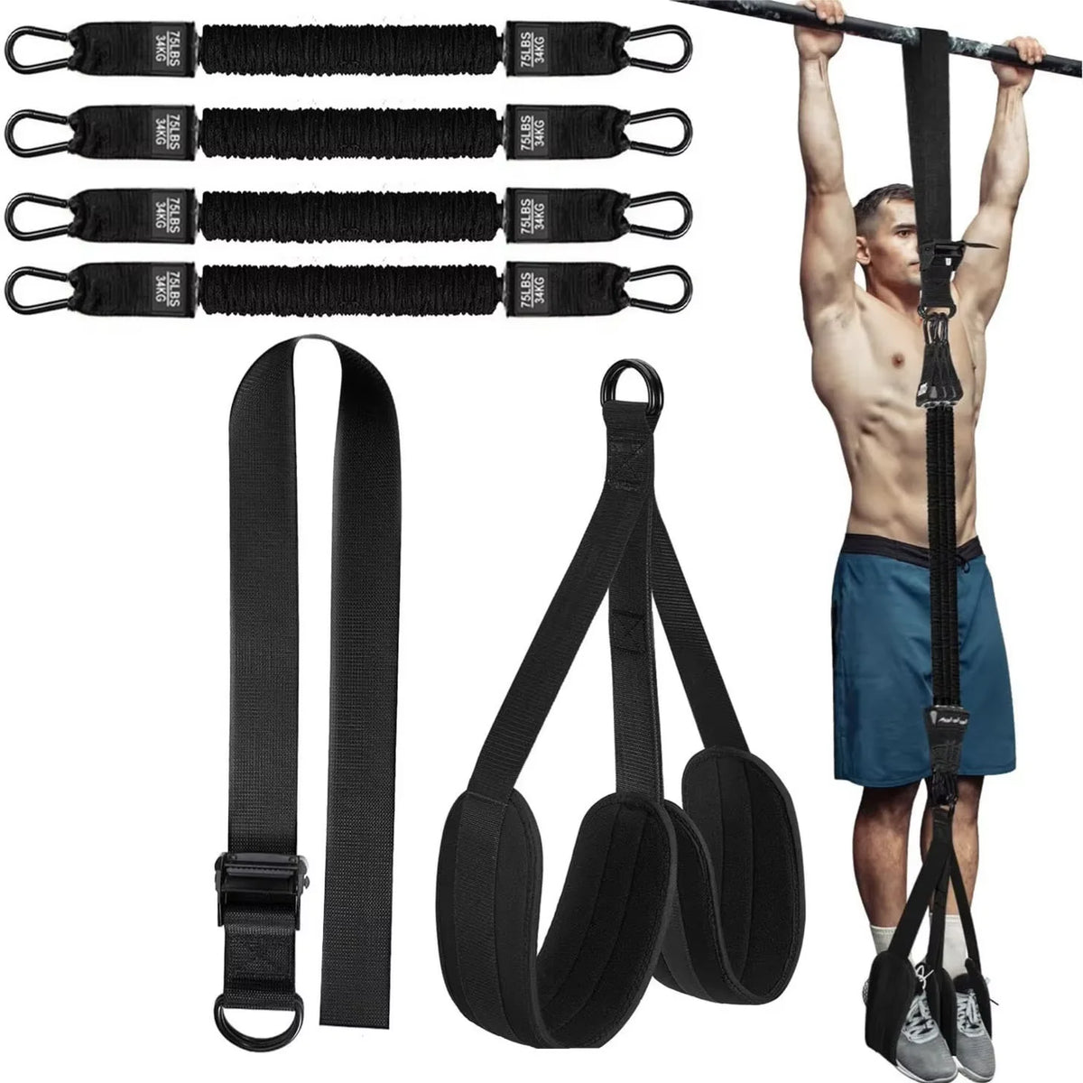 Pull Up Assistance Bands Set Resistance Strap for Pull-ups Assist for Men Women Hanging Training Chin-up Workout Body Stretching