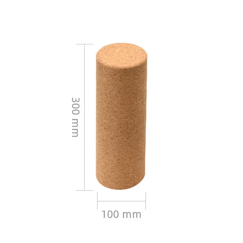 30CM/45CM Natural Cork Yoga Pillar Column High Density Massage Roller Fine Grain Corks Pilates Dance Fitness Muscle Relaxation