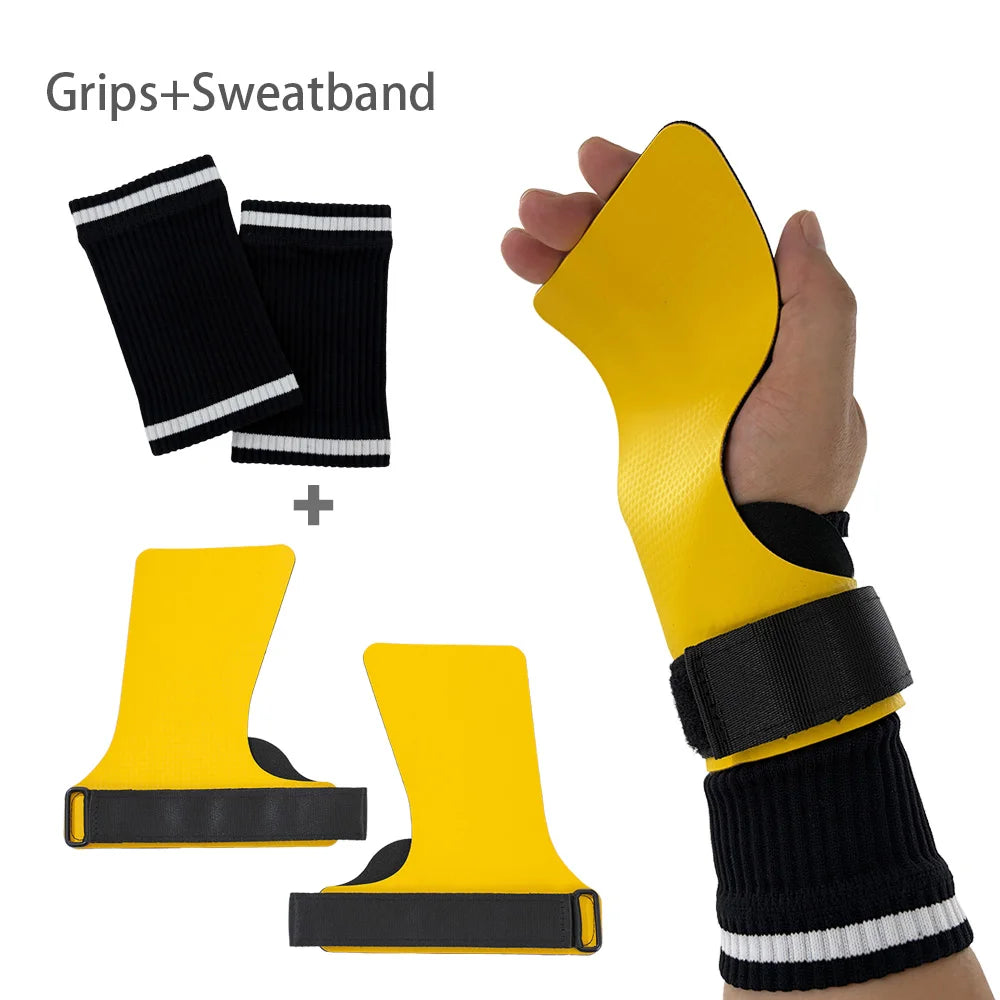 A Pair of Kevlar Rubber NO-hole Hand Grips for Crossfit Pull-ups Cross Training Gymnastics WODS Palm Protector