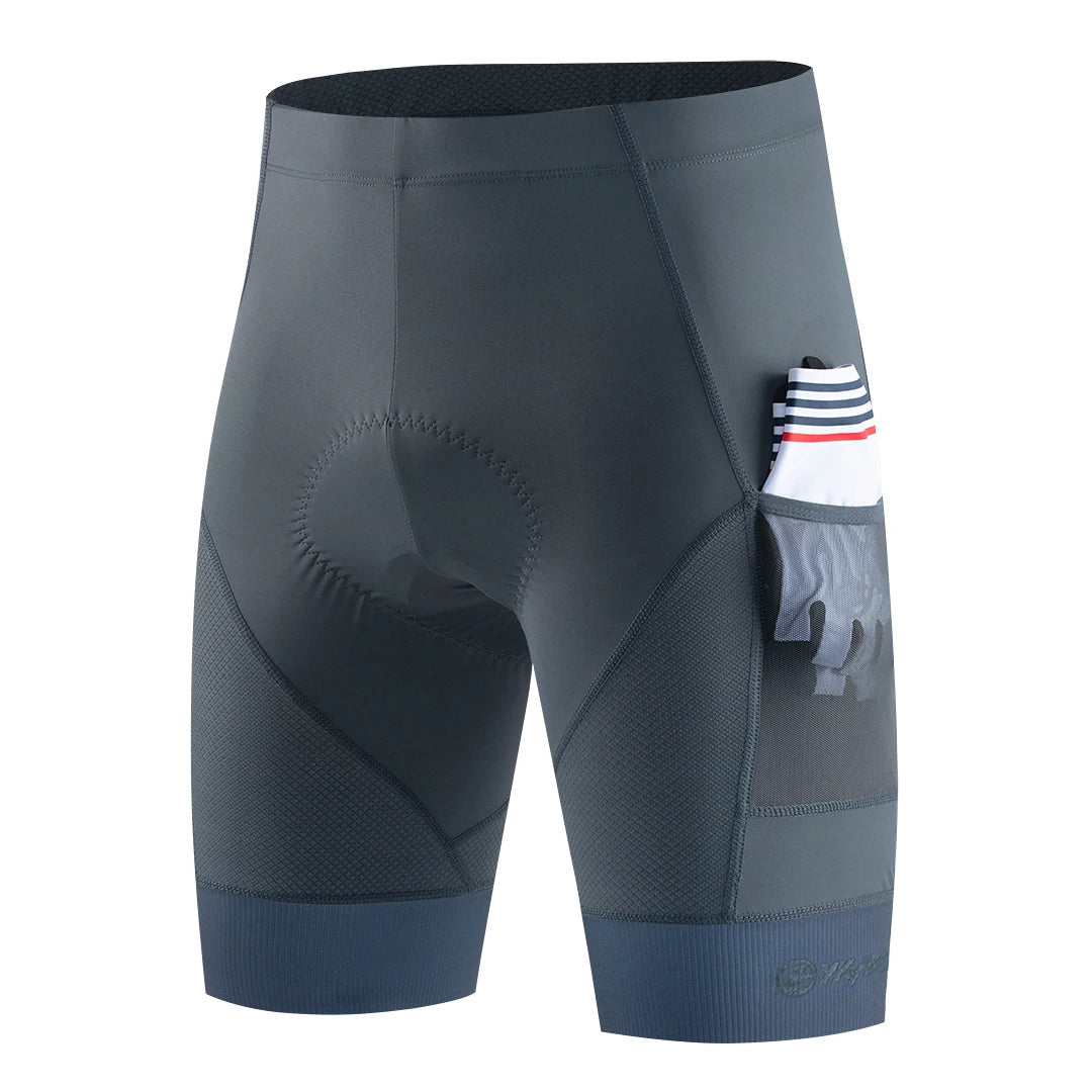 YKYW Men's Cycling Shorts 2 Pockets Summer Pro Team MTB Road Bike Shorts Bicycle Riding Tights Slim Fit Sports Clothing Padded