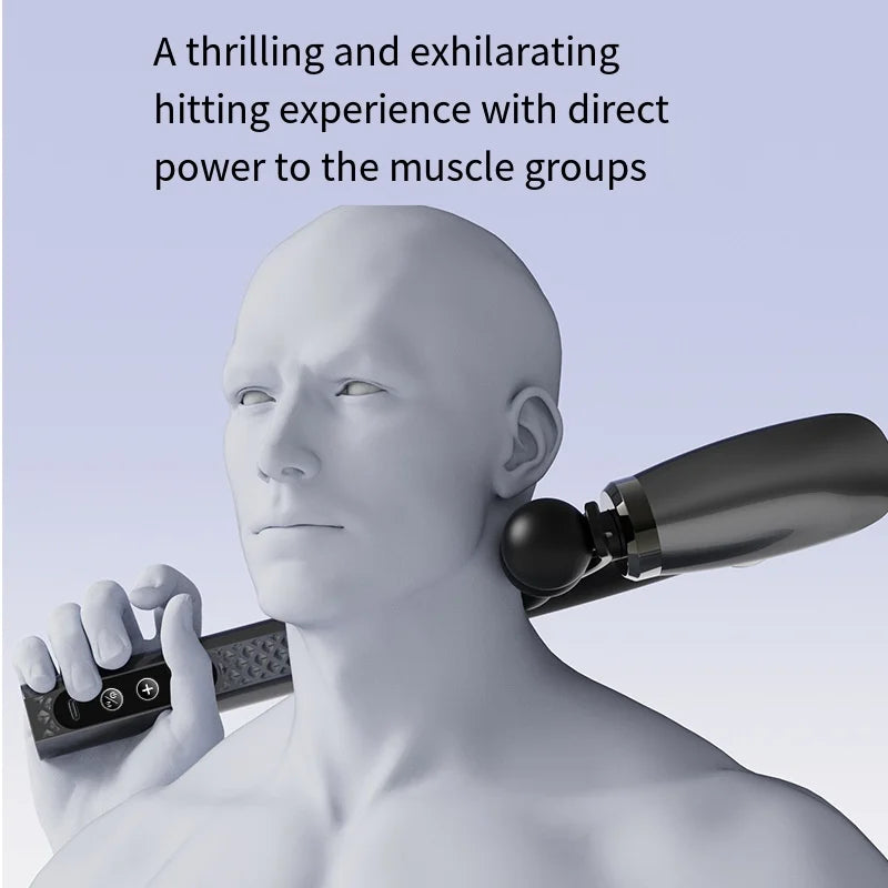 Smart Electric Fascia Gun Rechargeable Handle Bent Long Handle Muscle Relaxation Massager Home Back Muscle Relief Christmas Gift