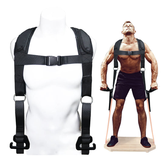 Squat Harness Vest for Resistance Bands – Adjustable Training Strap with Padded Shoulder Support Ideal for Squats Workouts