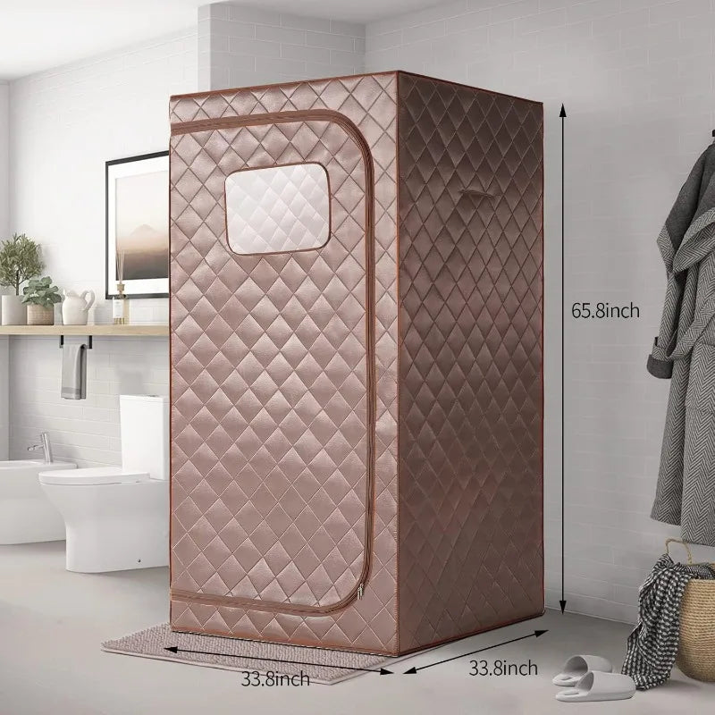 Portable Full Size Infrared Sauna for Home Spa with Red Light Portable Dry Sauna for Relaxation(L 33.8" x W 33.8" x H 66.5")