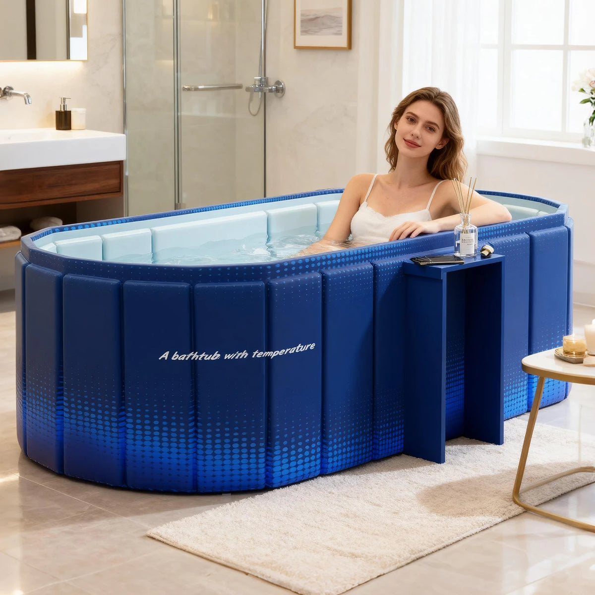 1PC Portable Bathtub Ice Bath Tub - Foldable Collapsible Bathtub for Adult Shower Bathroom Hot SPA