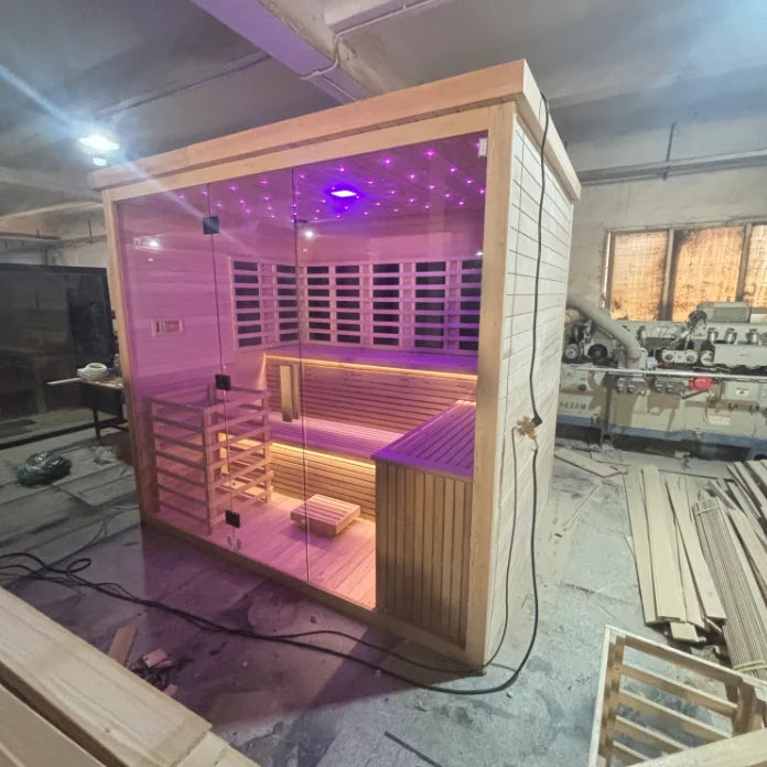 Luxurious Large Outdoor Electric Sauna Infrared Treatment Modern Design Style Far Infrared Red Cedar Sauna Room