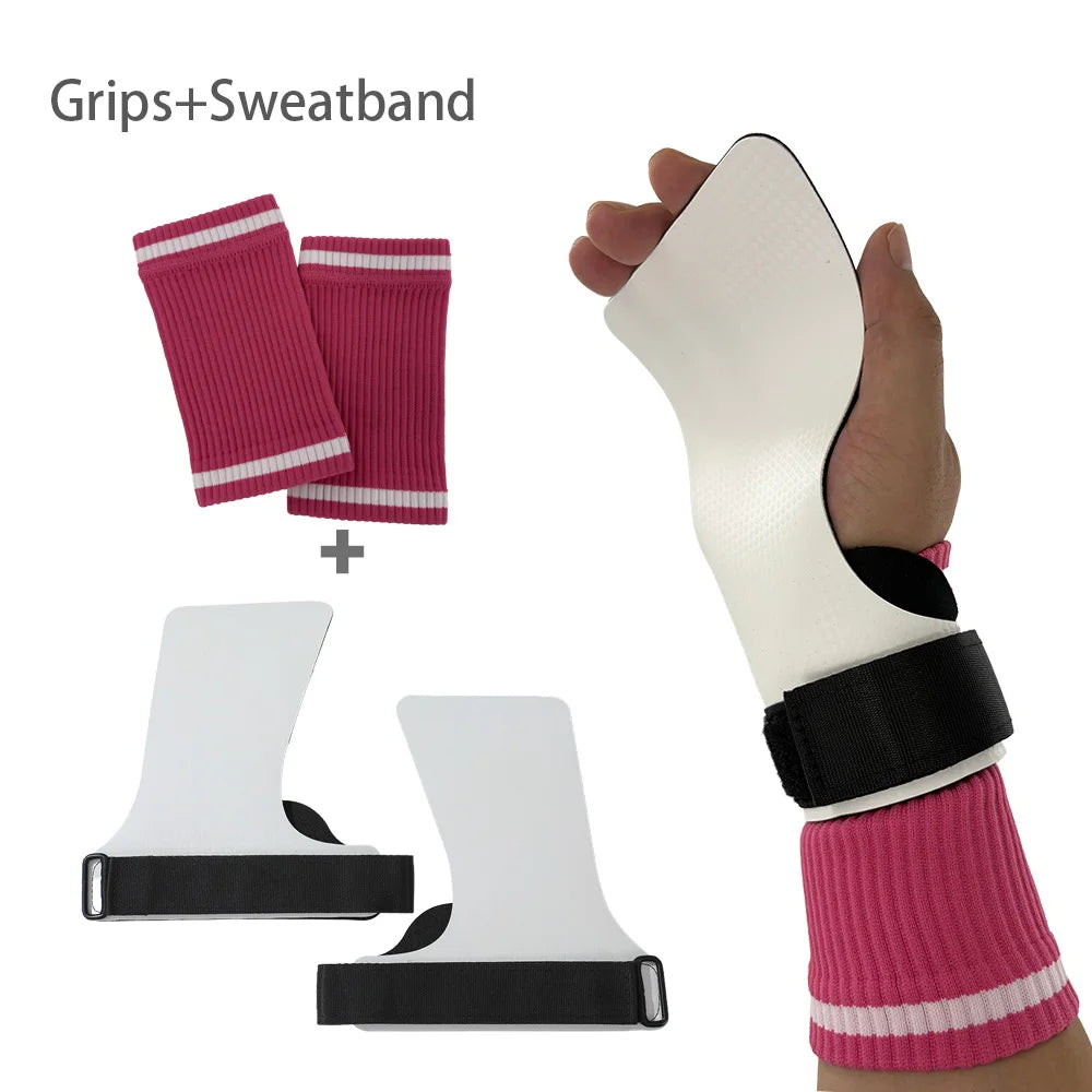 A Pair of Kevlar Rubber NO-hole Hand Grips for Crossfit Pull-ups Cross Training Gymnastics WODS Palm Protector