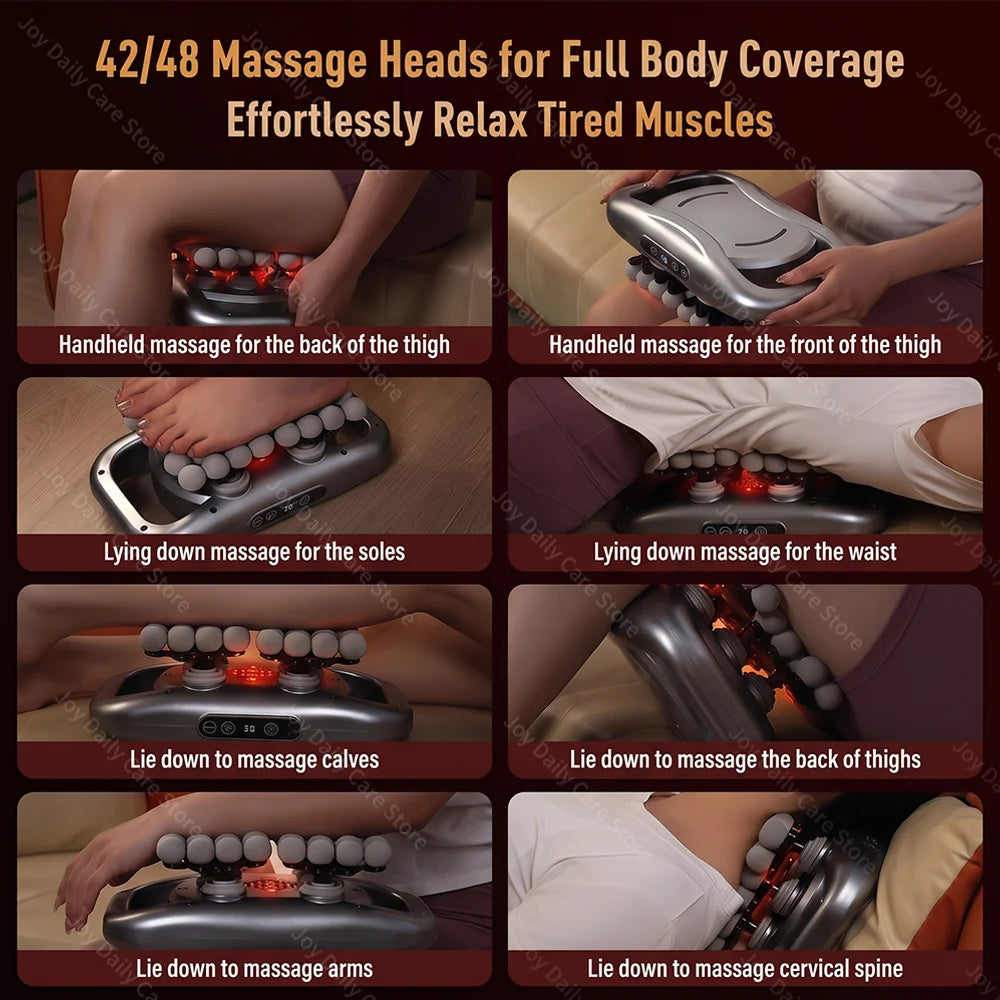 Professional Body Massager Powerful Electric Muscle Fascia Massager 48 Heads Wireless Massage Gun for Waist Shoulder Back Leg