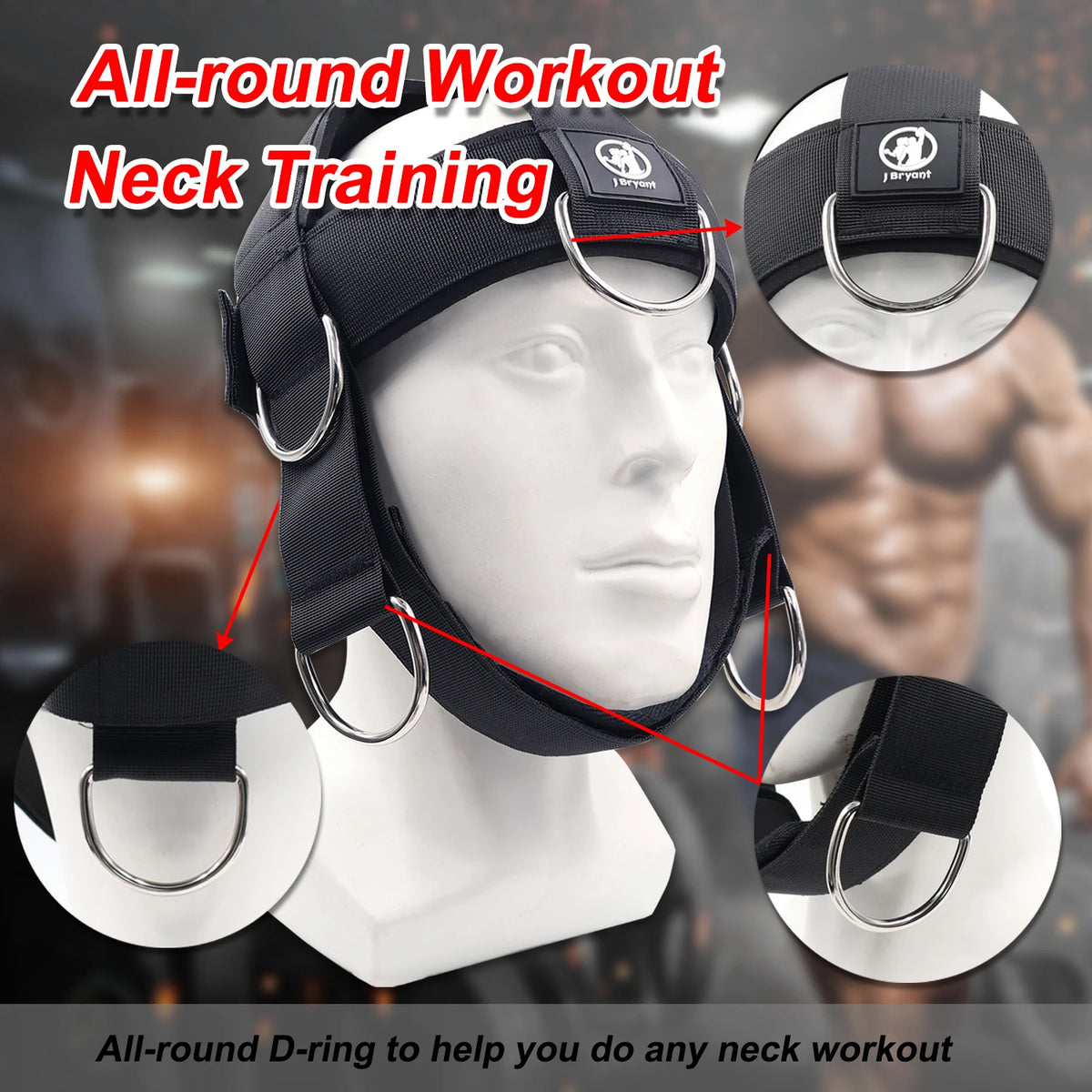 Neck Head Harness Weight Lifting Training with Resistance Bands, Door Anchor and Chain, Full Range Muscle Workout