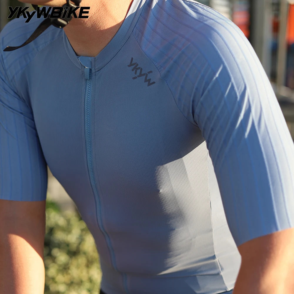 YKYW 2025 Summer Men Cycling Jersey Road Bike Shirt Bicycle Jersey YKK Zipper Breathable Aerodynamic Raglan Sleeve  Quick-drying