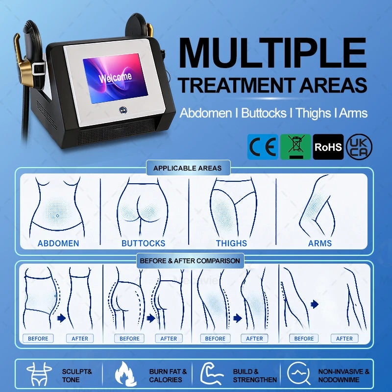HIEMT RF 15T 6500W Body Sculpt Machine Dual Energy Synchronous Output Muscle Building Fat Burning Butt Lifting Pelvic Floor