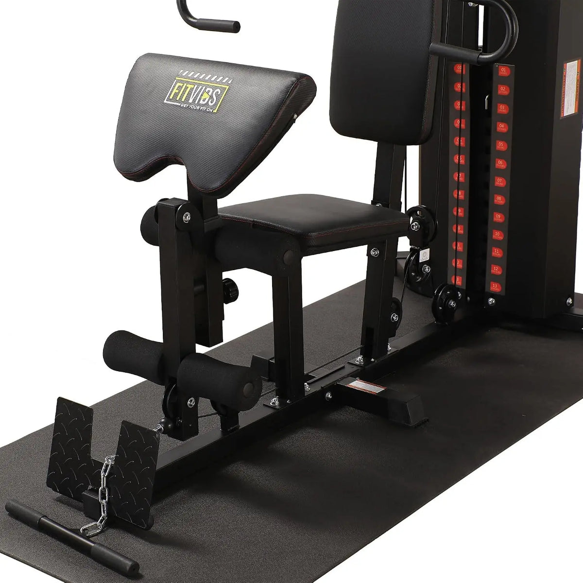 Multifunctional Home Gym Machine with Floor Mat, 160LBS Weights | – Strength Training Workout Station with 160-Pound, Custom