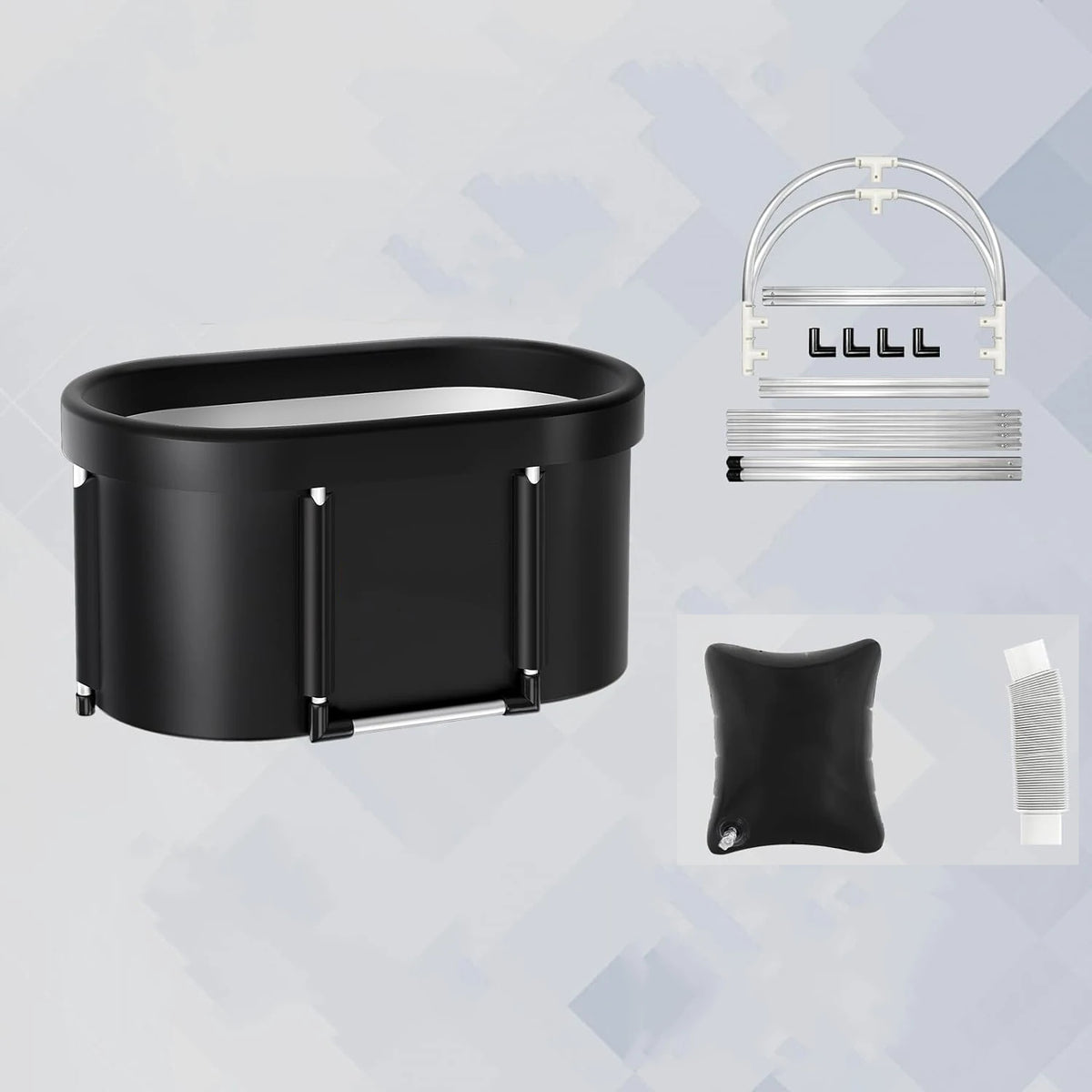 Ice Bath Tub for Athletes Large Collapsible Hot Tub Portable Cold Plunge for Outdoor Garden Yard Gym,Upgraded All-Aluminum Frame